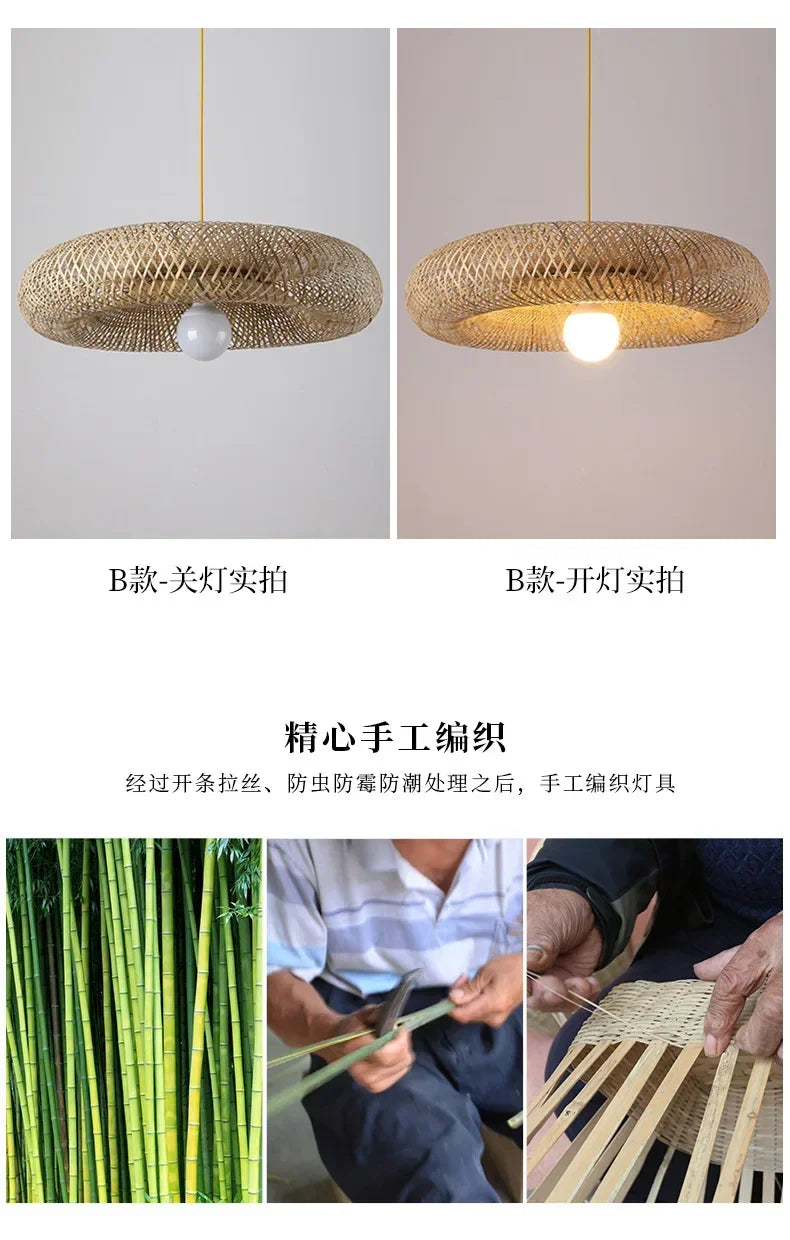 Bamboo Hand Woven Pendant Light for Elegant Home Decor - Smarsty
