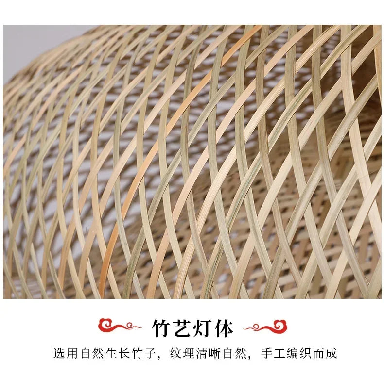 Bamboo Hand Woven Pendant Light for Elegant Home Decor - Smarsty