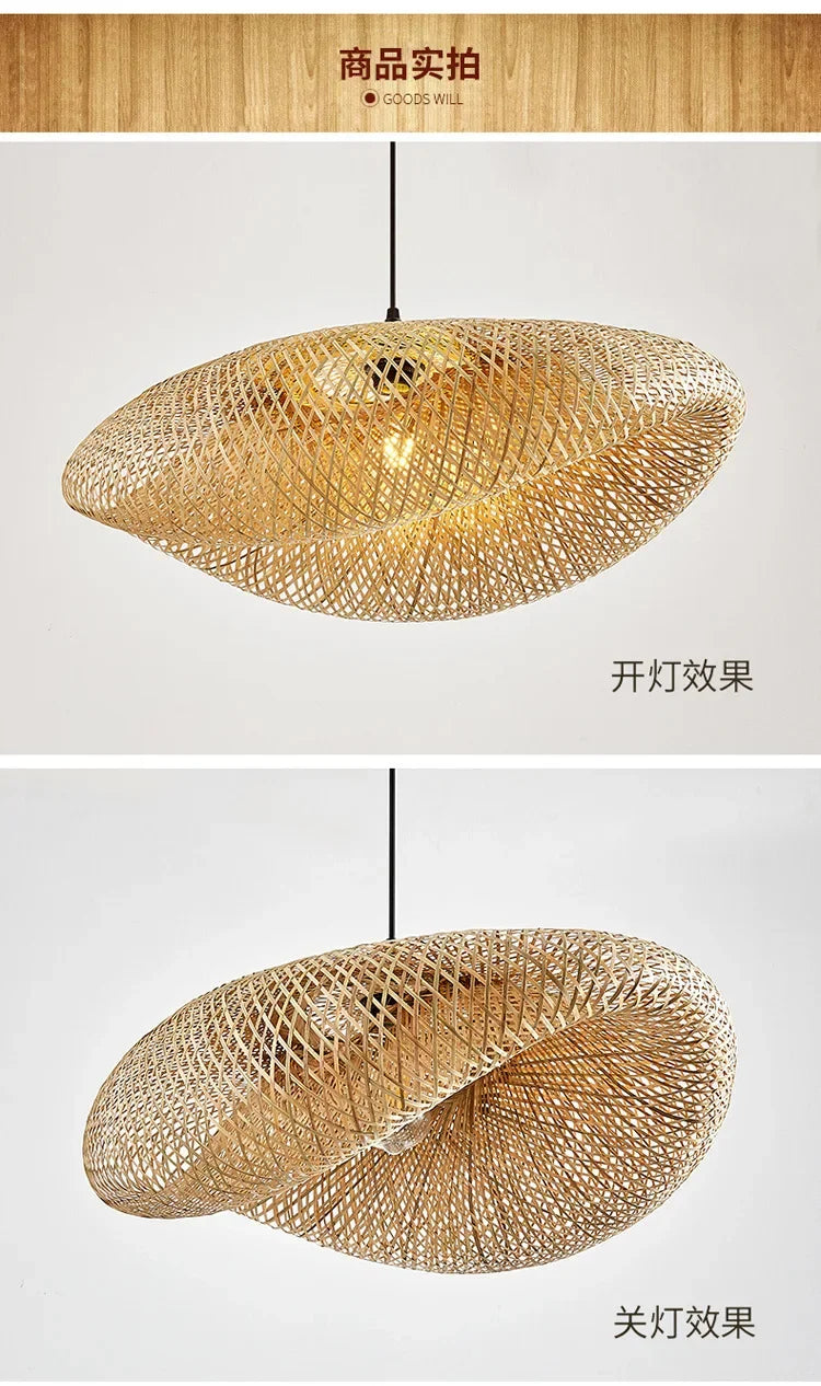 Bamboo Hand Woven Pendant Light for Elegant Home Decor - Smarsty