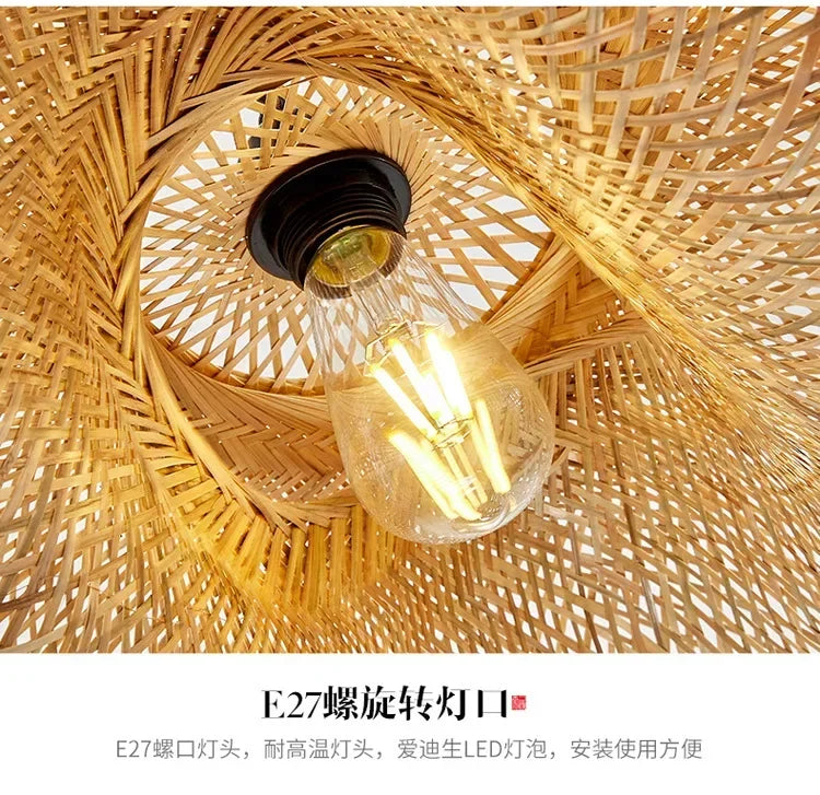 Bamboo Hand Woven Pendant Light for Elegant Home Decor - Smarsty