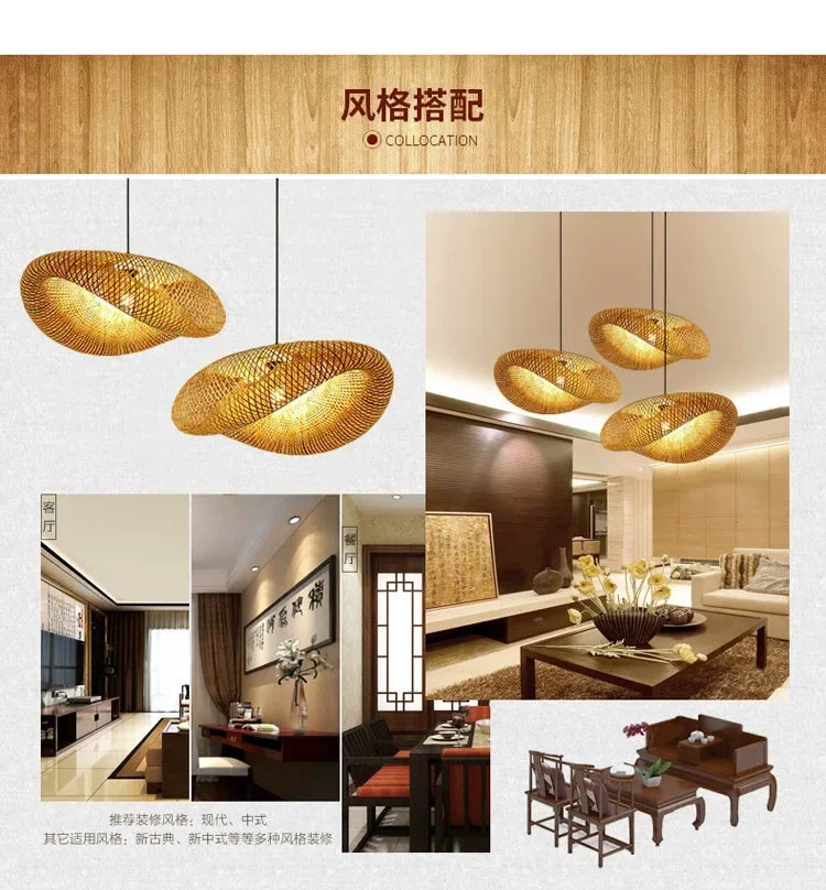 Bamboo Hand Woven Pendant Light for Elegant Home Decor - Smarsty