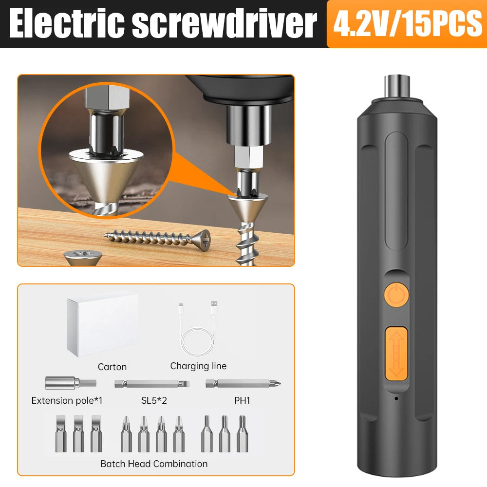 Rechargeable USB Electric Screwdriver for Home DIY - Smarsty