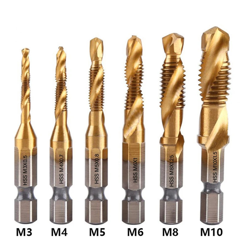 Titanium Plated Tap Drill Bit Set for Precision Tapping - Smarsty