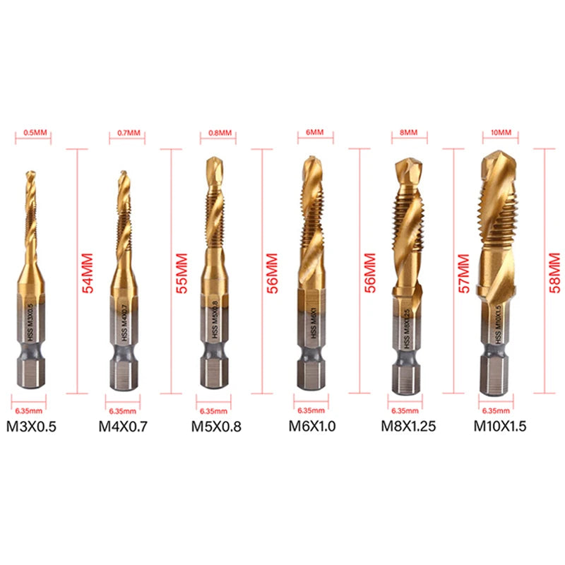 Titanium Plated Tap Drill Bit Set for Precision Tapping - Smarsty