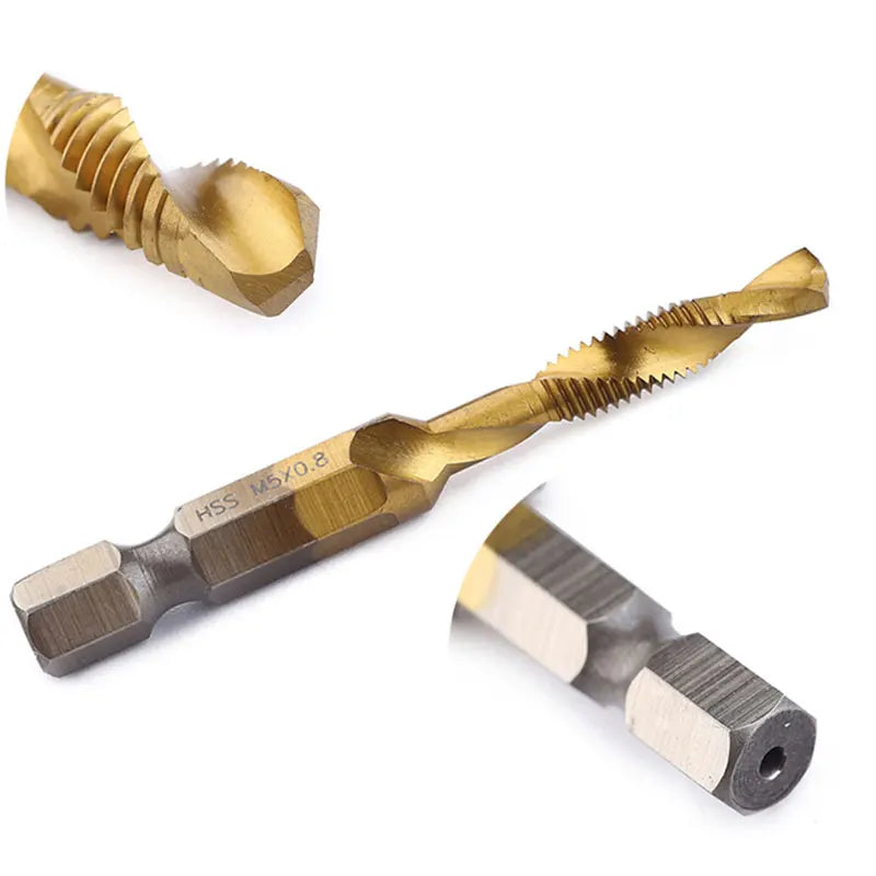 Titanium Plated Tap Drill Bit Set for Precision Tapping - Smarsty