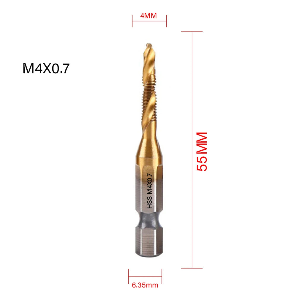 Titanium Plated Tap Drill Bit Set for Precision Tapping - Smarsty