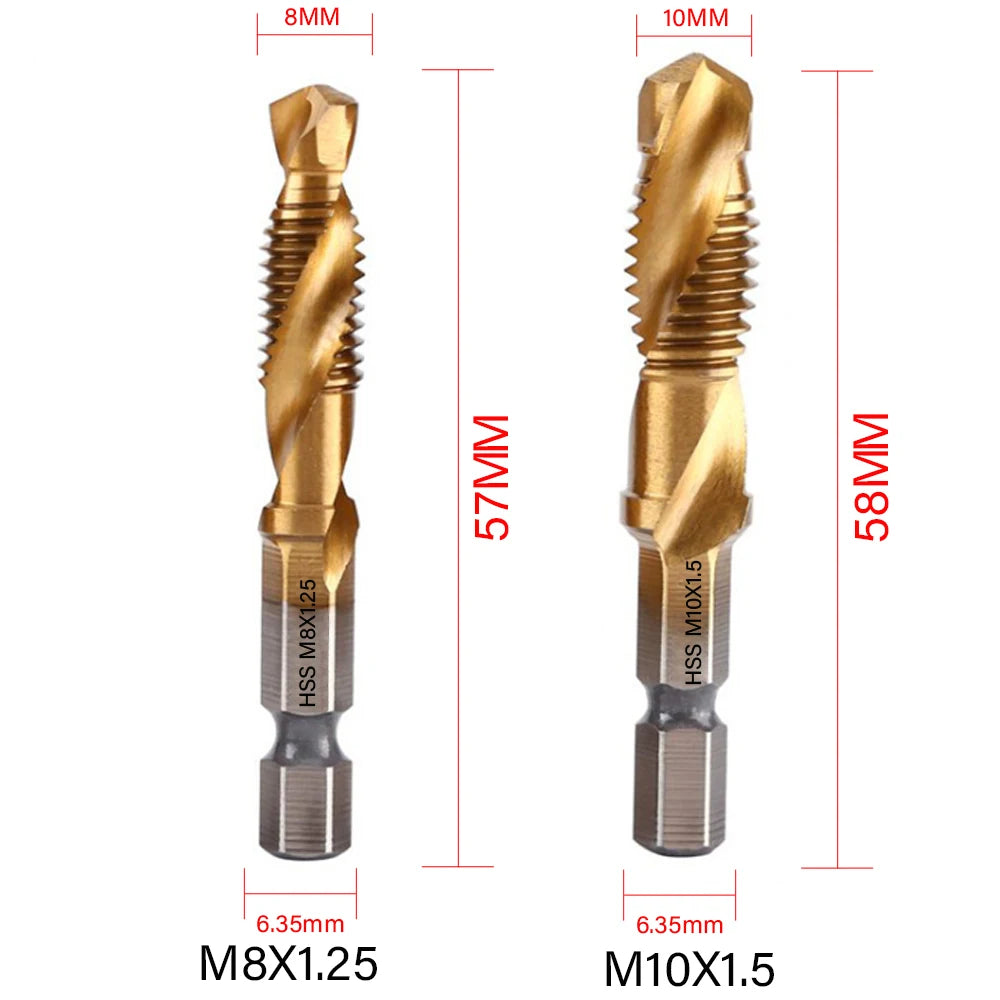 Titanium Plated Tap Drill Bit Set for Precision Tapping - Smarsty