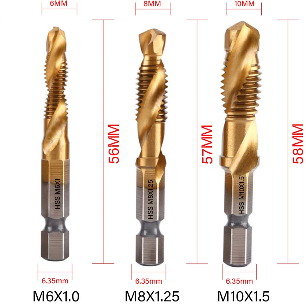 Titanium Plated Tap Drill Bit Set for Precision Tapping - Smarsty