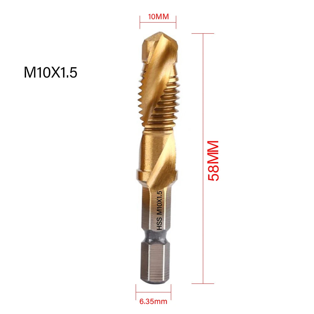 Titanium Plated Tap Drill Bit Set for Precision Tapping - Smarsty