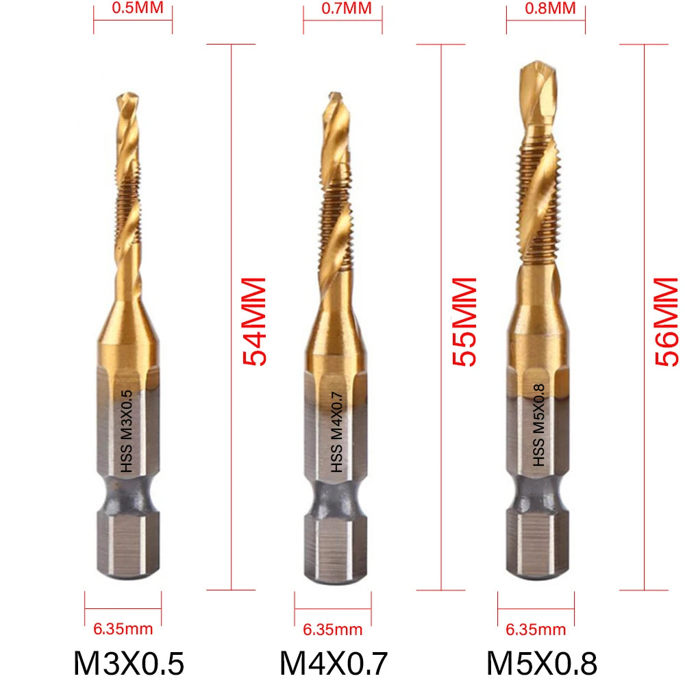 Titanium Plated Tap Drill Bit Set for Precision Tapping - Smarsty