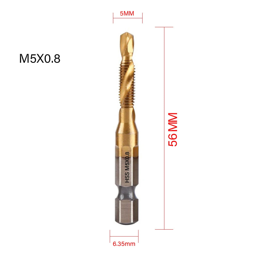 Titanium Plated Tap Drill Bit Set for Precision Tapping - Smarsty