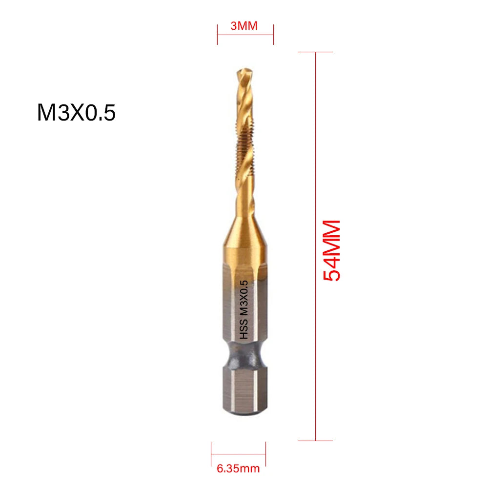 Titanium Plated Tap Drill Bit Set for Precision Tapping - Smarsty