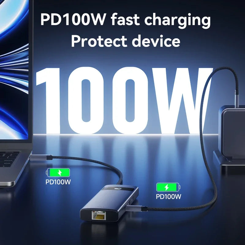 8-in-1 USB-C Hub Docking Adapter with 4K HDMI - Smarsty