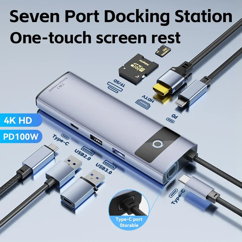 8-in-1 USB-C Hub Docking Adapter with 4K HDMI - Smarsty