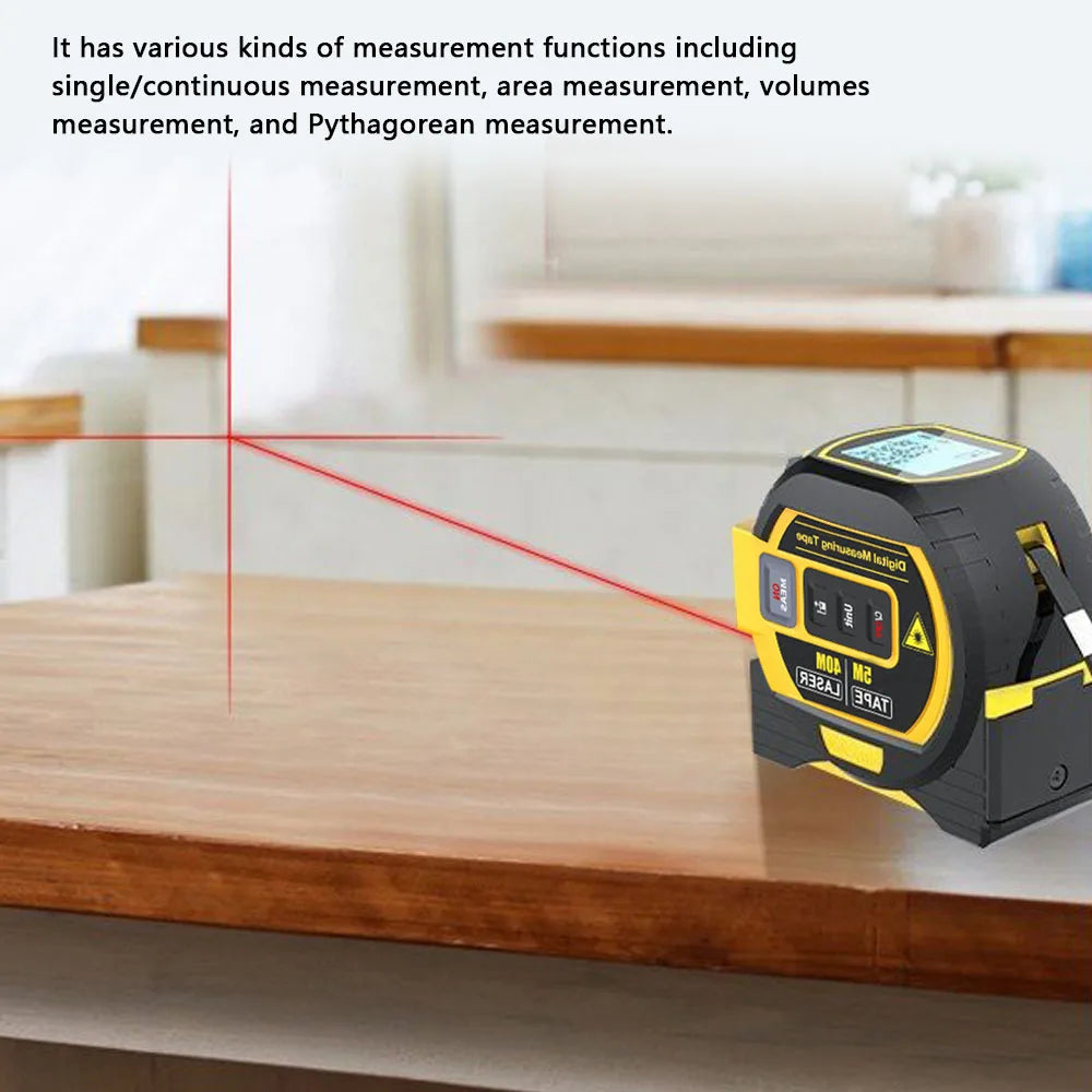3 in 1 Laser Rangefinder with LCD Display and Tape Measure - Smarsty