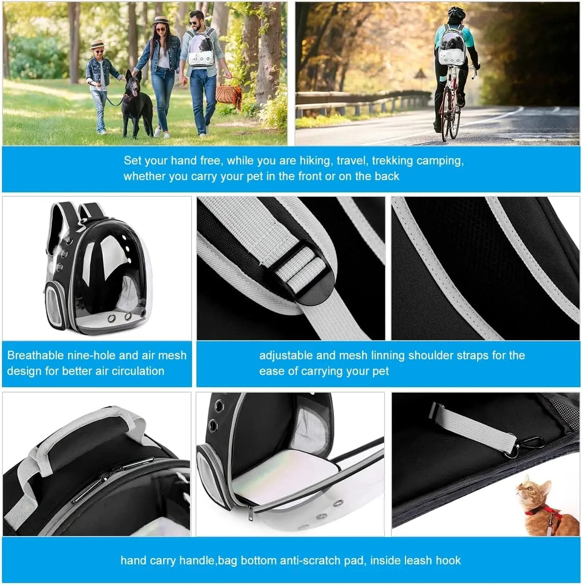 Transparent Capsule Cat Backpack for Travel and Comfort - Smarsty