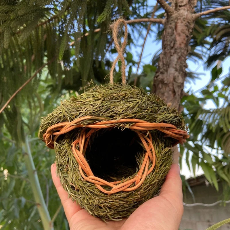 Natural Grass Bird Cage for Outdoor Parrots and Nesting - Smarsty