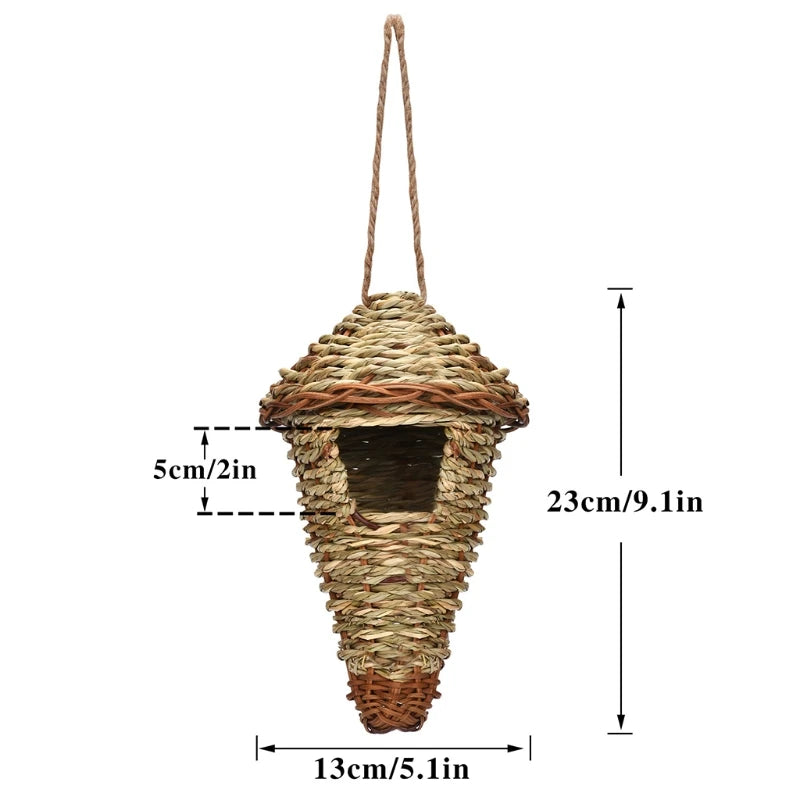 Natural Grass Bird Cage for Outdoor Parrots and Nesting - Smarsty