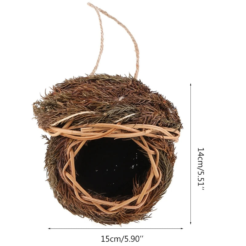 Natural Grass Bird Cage for Outdoor Parrots and Nesting - Smarsty