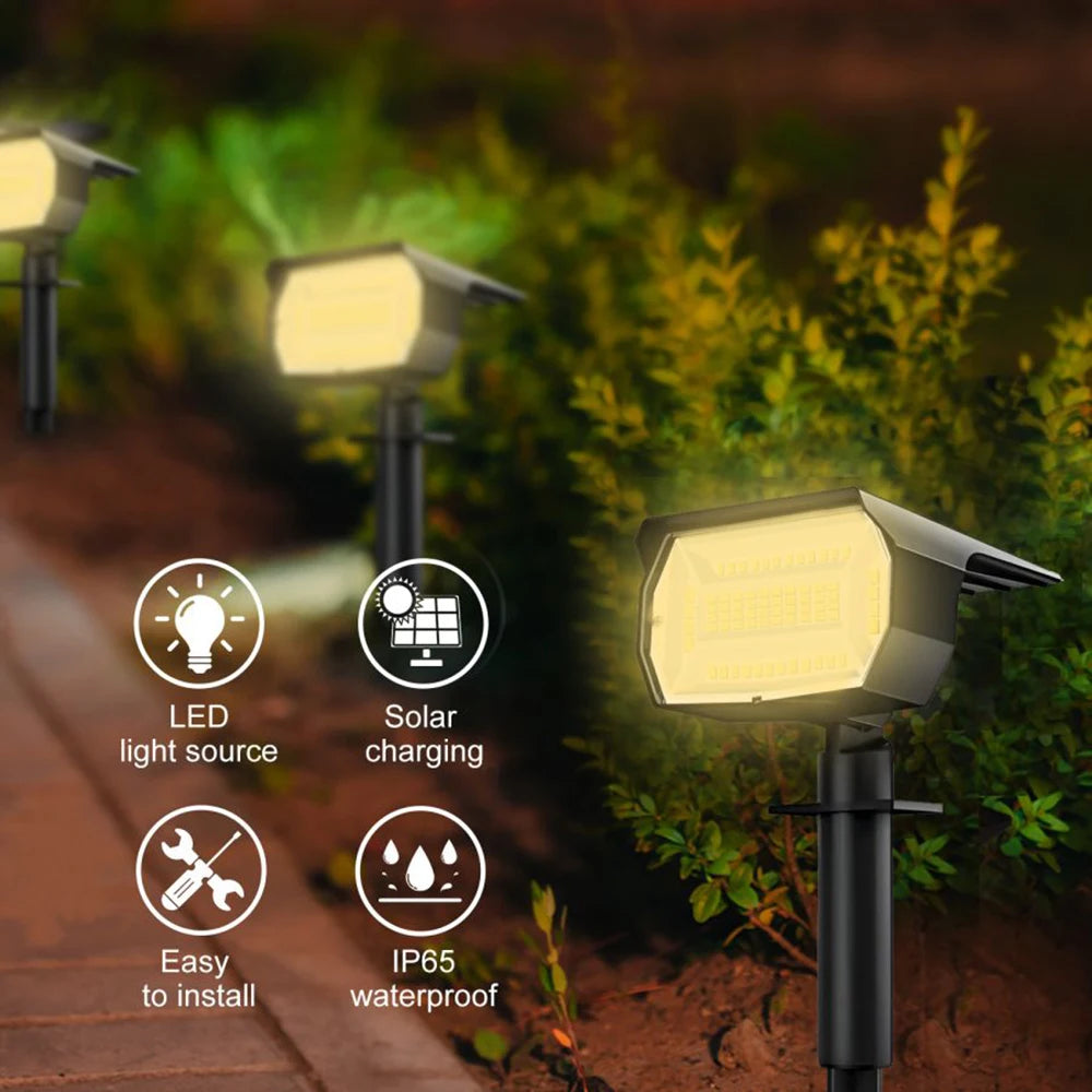 Solar Powered LED Spotlights for Outdoor Landscape Lighting - Smarsty