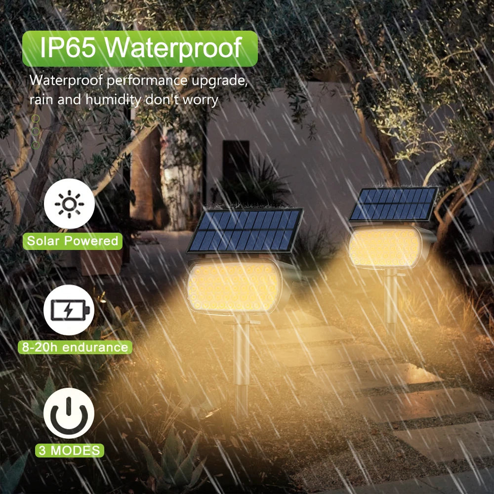 Solar Powered LED Spotlights for Outdoor Landscape Lighting - Smarsty