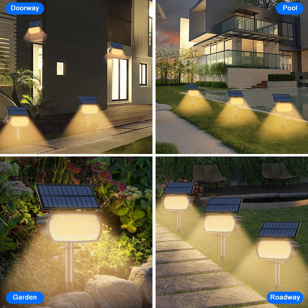 Solar Powered LED Spotlights for Outdoor Landscape Lighting - Smarsty