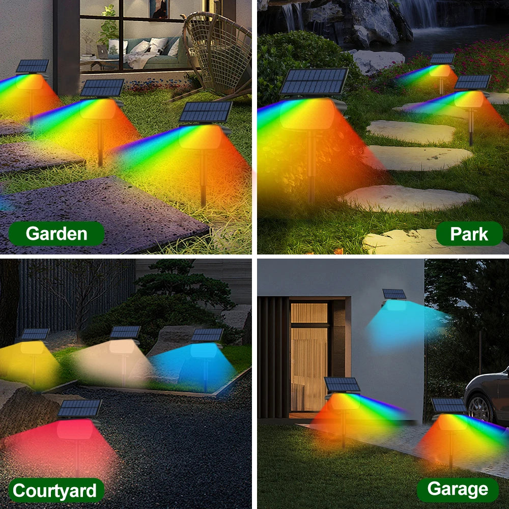 Solar Powered LED Spotlights for Outdoor Landscape Lighting - Smarsty
