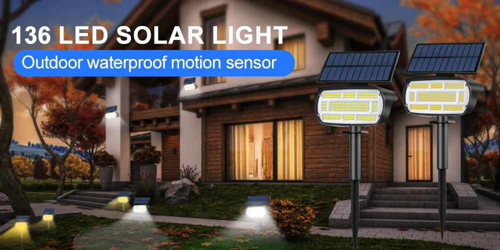 Solar Powered LED Spotlights for Outdoor Landscape Lighting - Smarsty