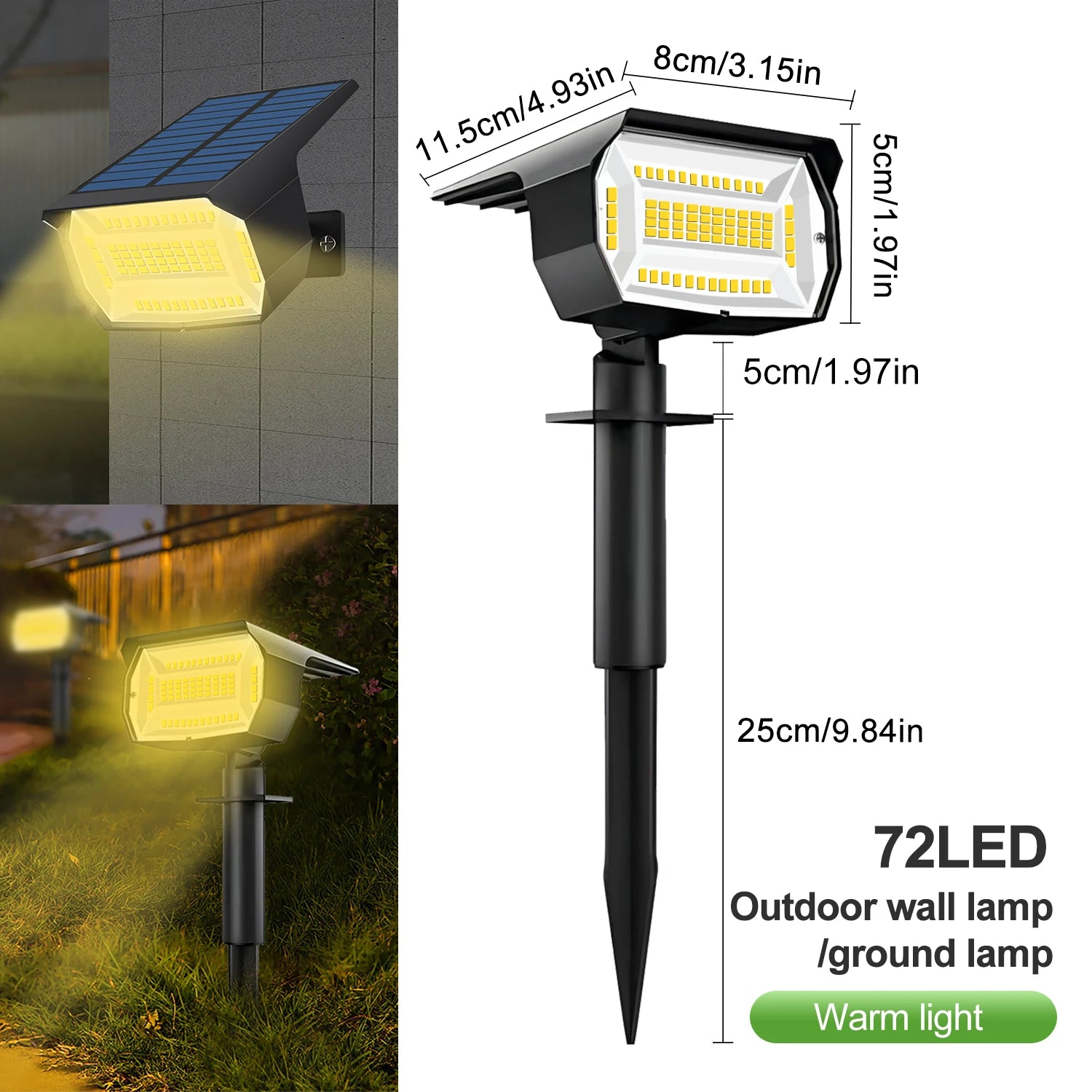 Solar Powered LED Spotlights for Outdoor Landscape Lighting - Smarsty