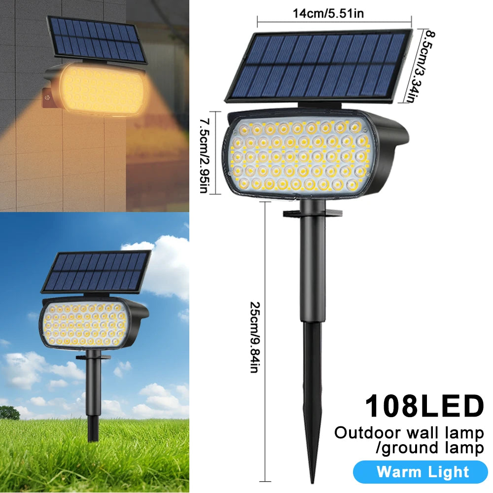 Solar Powered LED Spotlights for Outdoor Landscape Lighting - Smarsty
