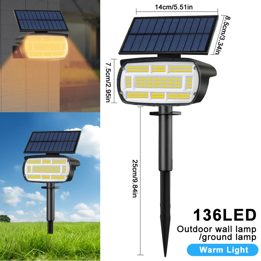 Solar Powered LED Spotlights for Outdoor Landscape Lighting - Smarsty
