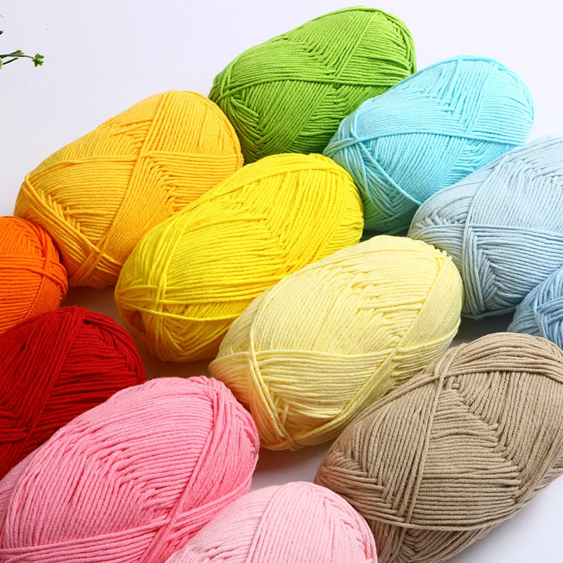 Eco-Friendly 4ply Milk Cotton Knitting Yarn Set - Smarsty