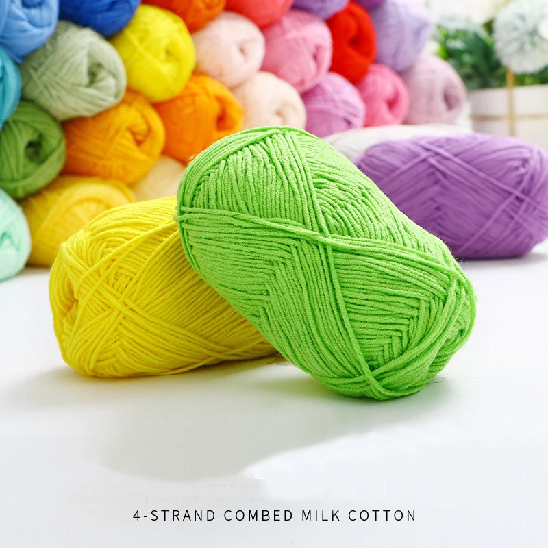 Eco-Friendly 4ply Milk Cotton Knitting Yarn Set - Smarsty