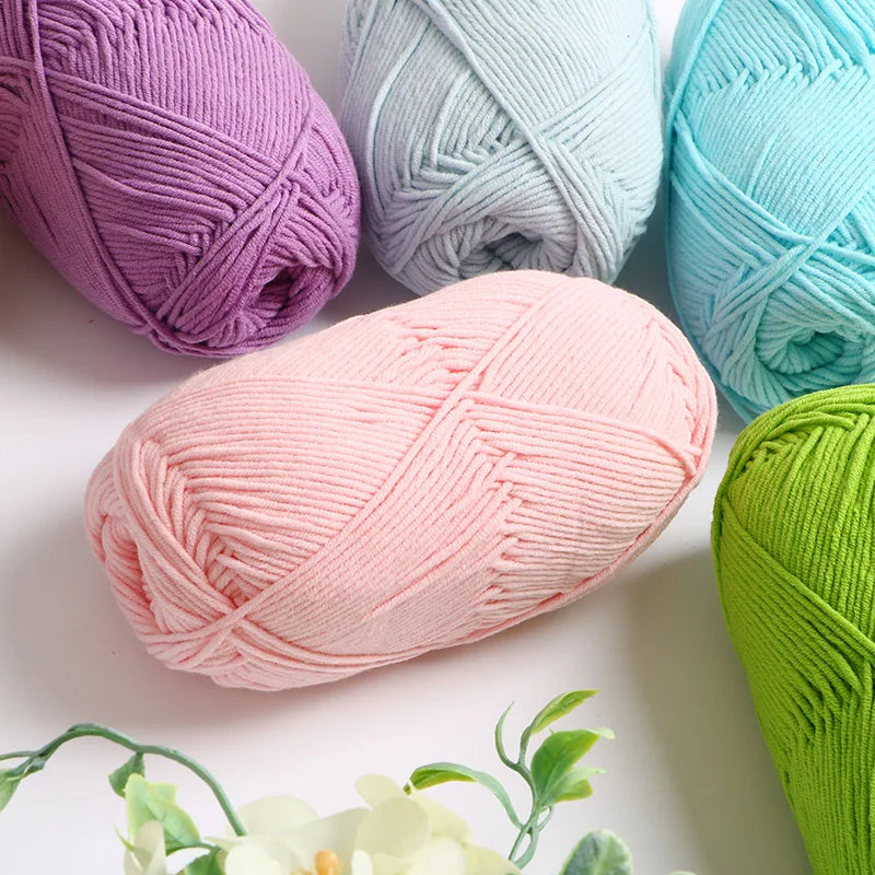 Eco-Friendly 4ply Milk Cotton Knitting Yarn Set - Smarsty
