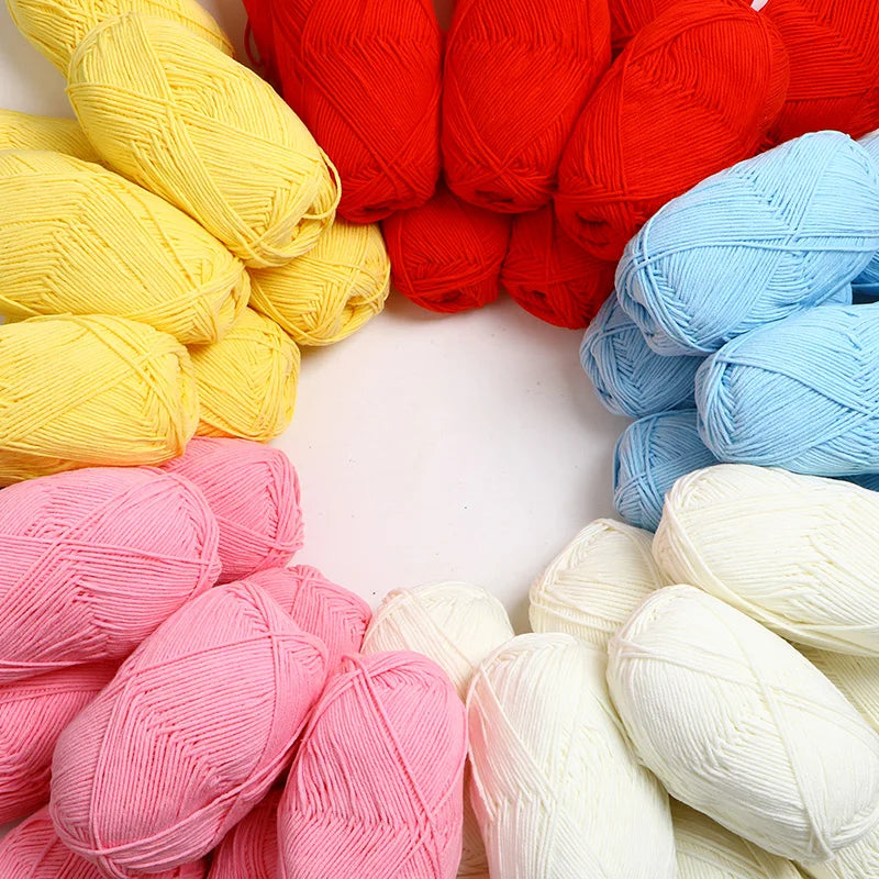 Eco-Friendly 4ply Milk Cotton Knitting Yarn Set - Smarsty