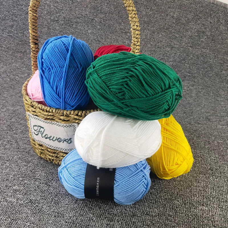 Eco-Friendly 4ply Milk Cotton Knitting Yarn Set - Smarsty