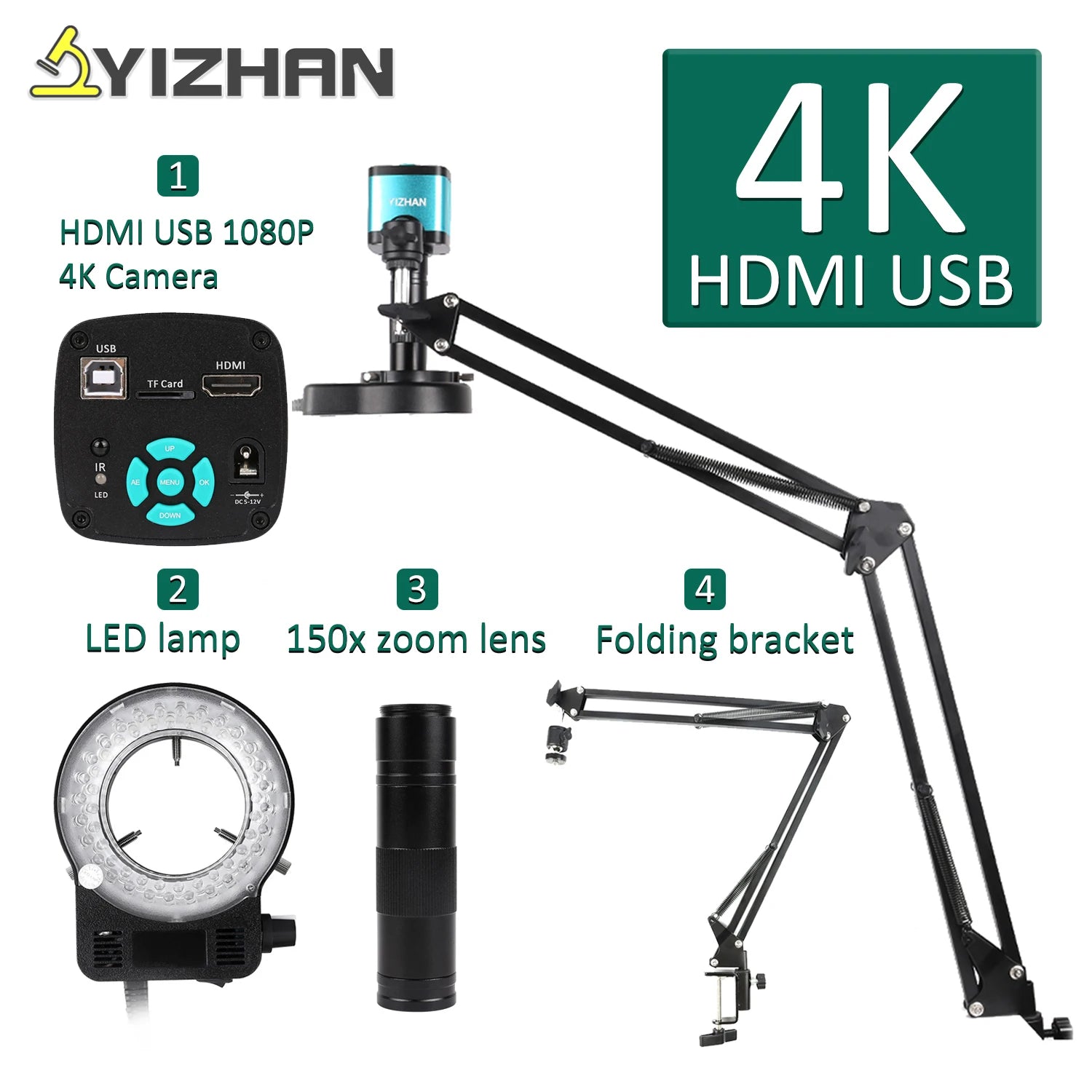 4K Digital Microscope Set with 150X Magnification - Smarsty