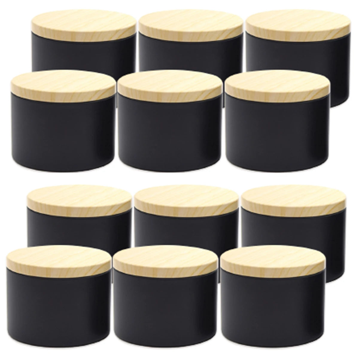 12 Pack 4 Ounce Black Candle Tins for Making - Smarsty