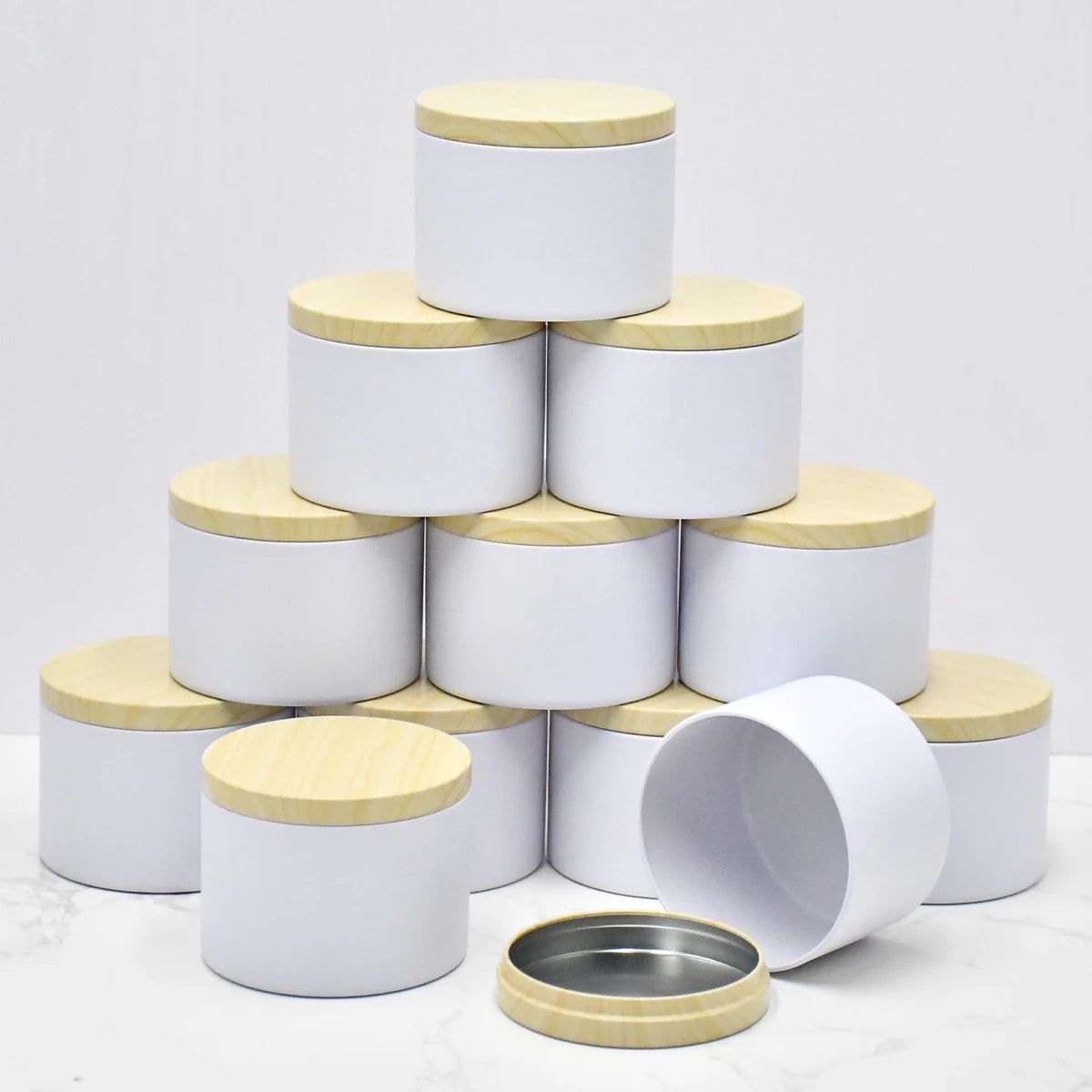 12 Pack 4 Ounce Black Candle Tins for Making - Smarsty