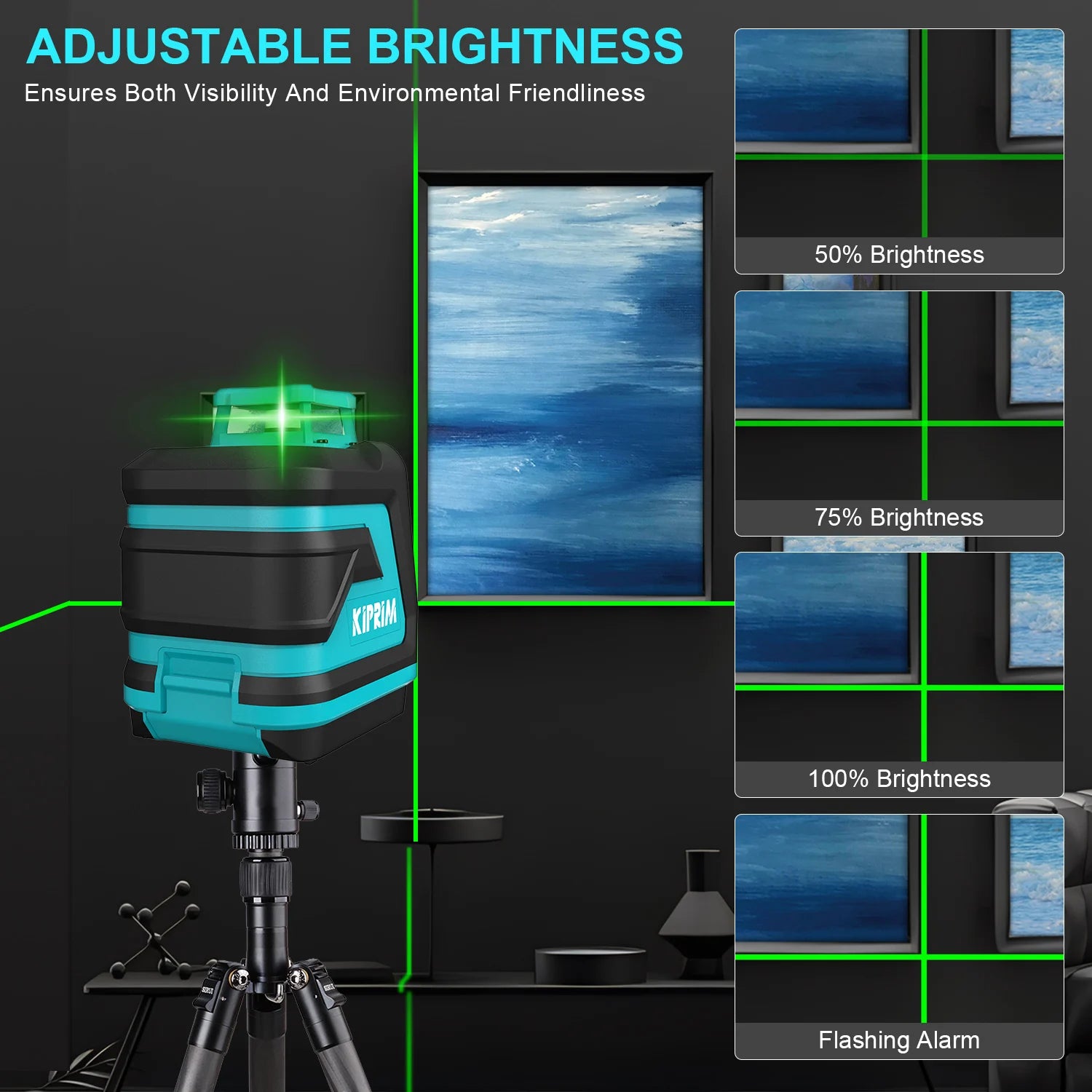 Kiprim 5 Line Laser Level Tool with Green Light - Smarsty
