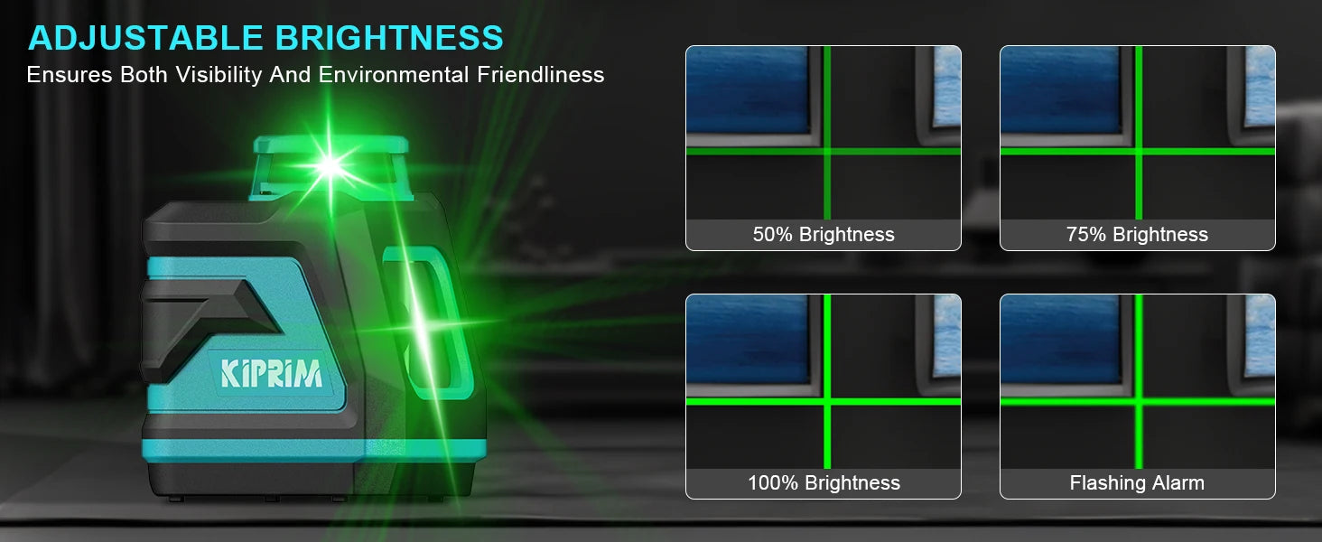 Kiprim 5 Line Laser Level Tool with Green Light - Smarsty