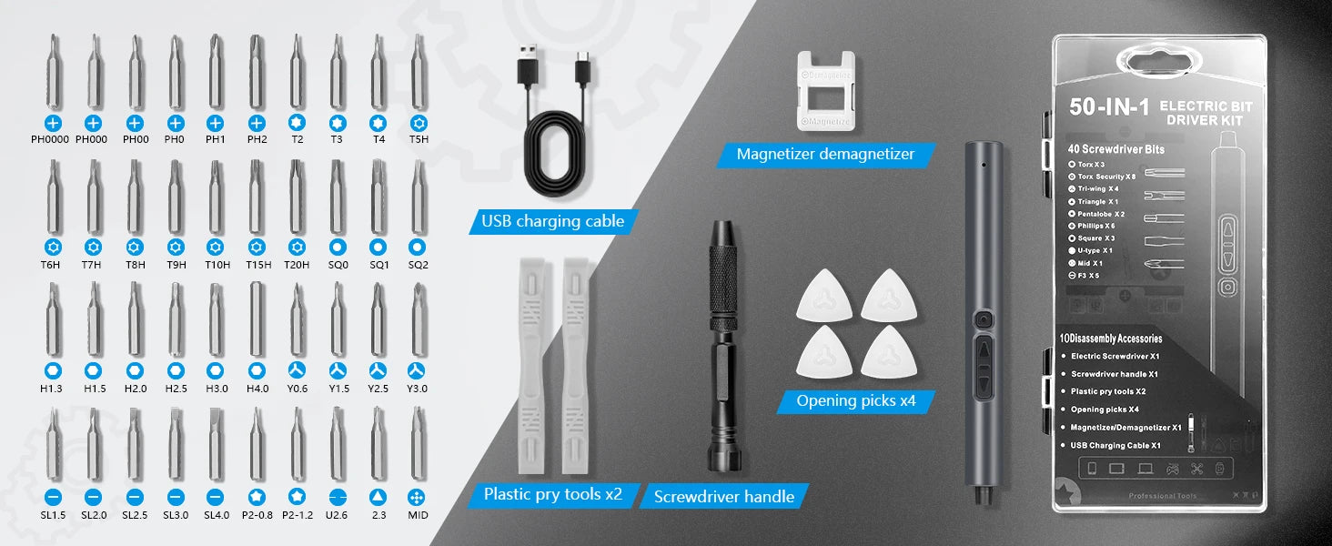50 in 1 Precision Electric Screwdriver Set for DIY Repairs - Smarsty