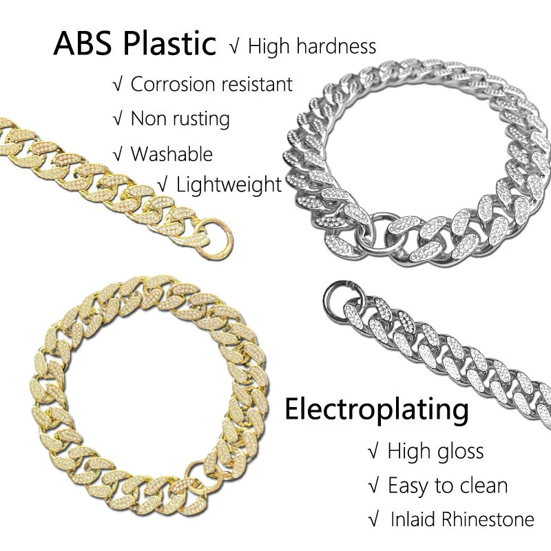 Diamond Inlay ABS Plastic Dog Collar for All Breeds - Smarsty