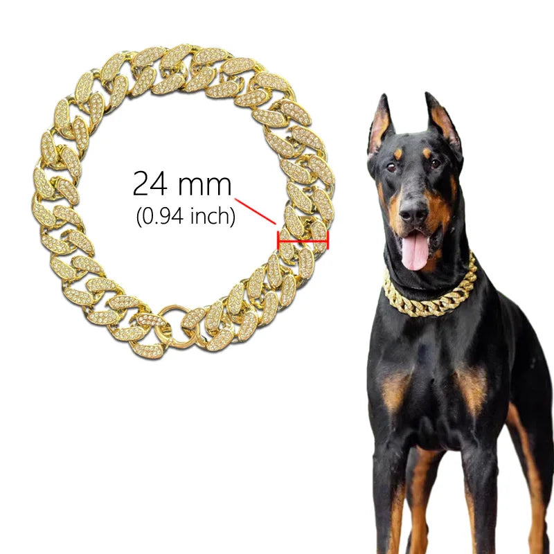 Diamond Inlay ABS Plastic Dog Collar for All Breeds - Smarsty