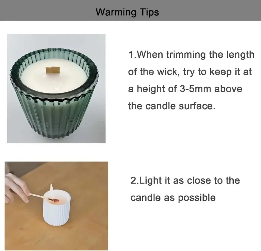 Wooden Candle Wicks with Base Holder for DIY Crafts - Smarsty