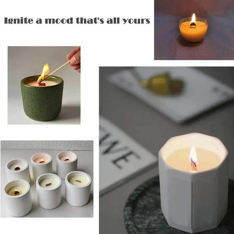 Wooden Candle Wicks with Base Holder for DIY Crafts - Smarsty