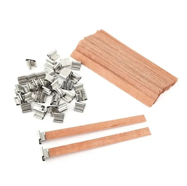 Wooden Candle Wicks with Base Holder for DIY Crafts - Smarsty