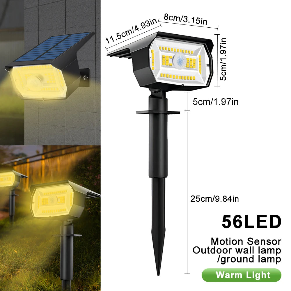 56 LED Solar Landscape Spotlights with Motion Sensor - Smarsty