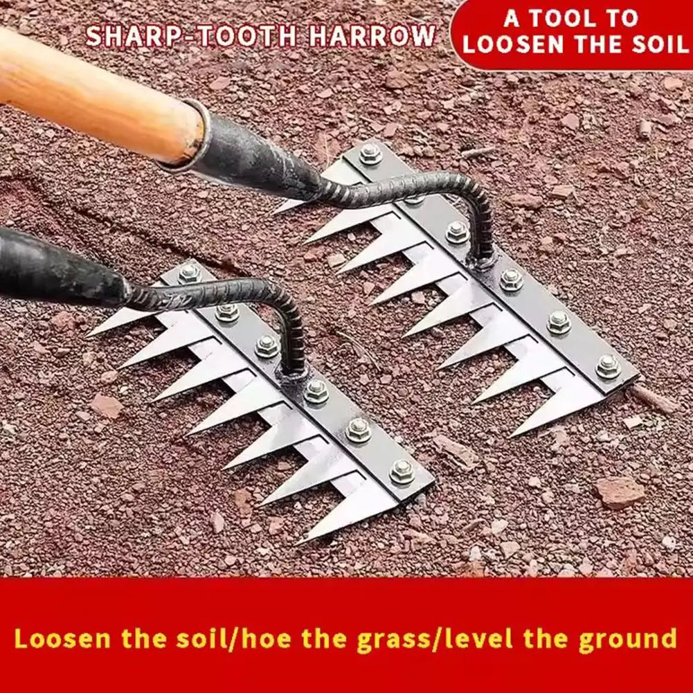 Durable Manganese Steel Garden Rake for Weeding - Smarsty