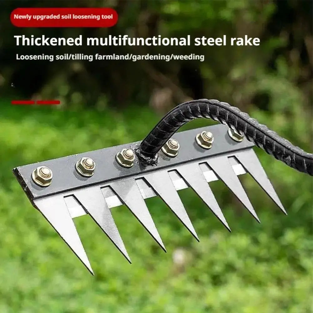 Durable Manganese Steel Garden Rake for Weeding - Smarsty